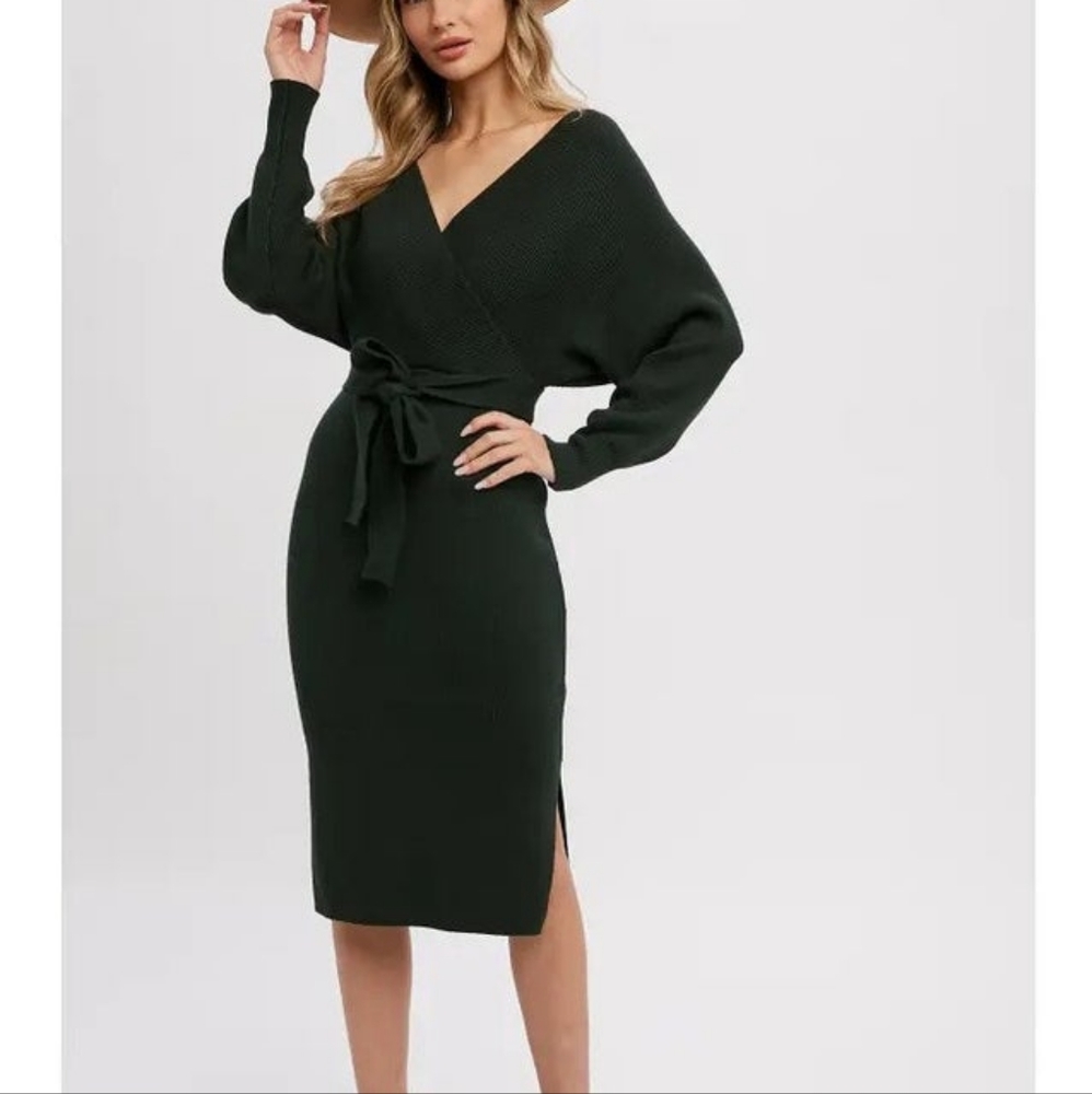 Belted Sweater Dress